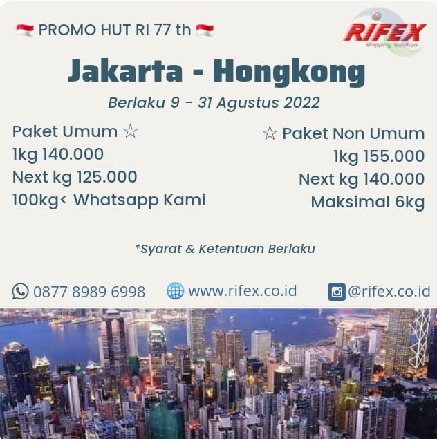 https://rifex.co.id/jasa-promo kemerdekaan ekspor ke hongkongkirim-ke-malaysia/